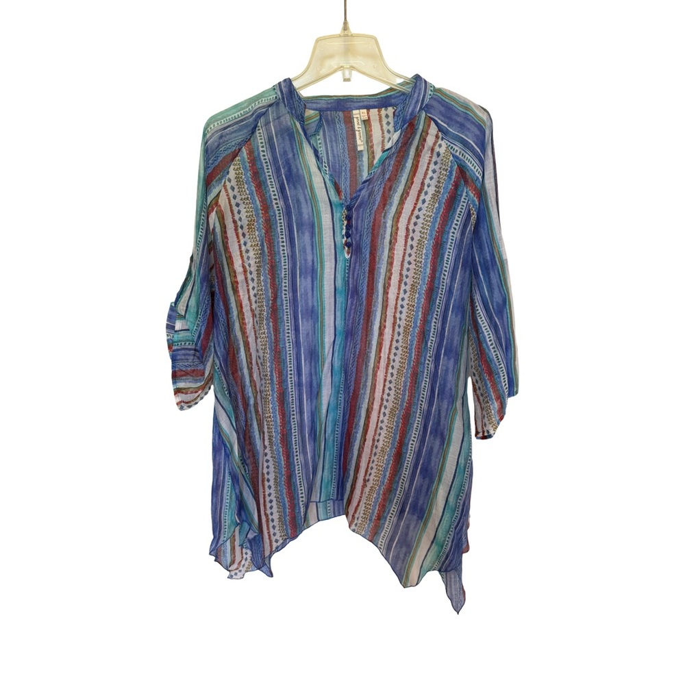 Striped Multicolor Women's Tunic Top